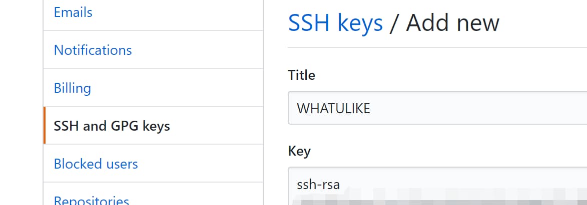 GitHub add SSH Key